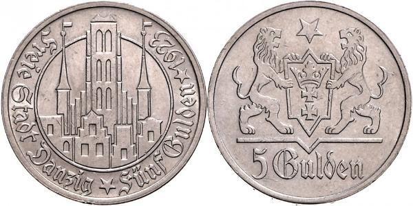 5 Gulden Gdansk (1920-1939) Argento 