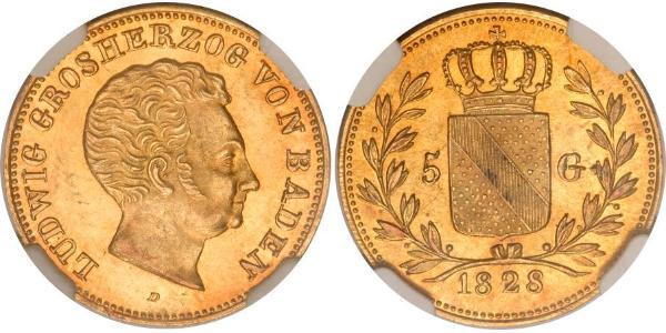 5 Gulden Grand Duchy of Baden (1806-1918) Gold Louis I, Grand Duke of Baden (1763 - 1830)