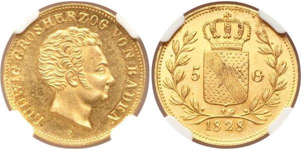 5 Gulden Grand Duchy of Baden (1806-1918) Gold Louis I, Grand Duke of Baden (1763 - 1830)