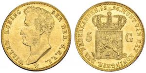 5 Gulden Netherlands Gold William I of the Netherlands (1772 - 1843)