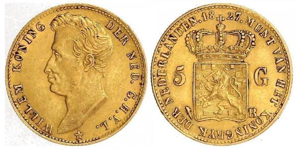 5 Gulden Netherlands Gold William I of the Netherlands (1772 - 1843)