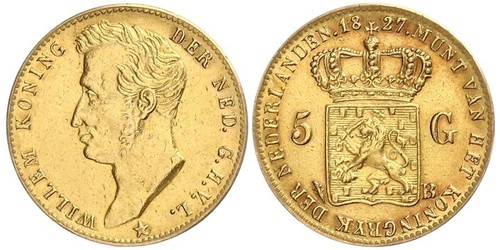 5 Gulden Niederlande Gold William I of the Netherlands (1772 - 1843)