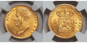5 Gulden Paesi Bassi Oro William I of the Netherlands (1772 - 1843)