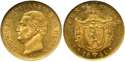5 Gulden Stati federali della Germania Oro 