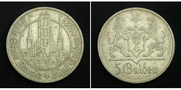 5 Gulden Gdansk (1920-1939) Plata 