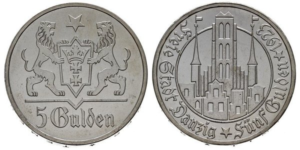 5 Gulden Gdansk (1920-1939) Plata 