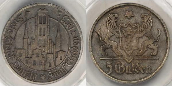 5 Gulden Gdansk (1920-1939) Plata 