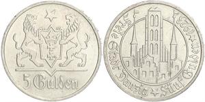 5 Gulden Gdansk (1920-1939) Silber 