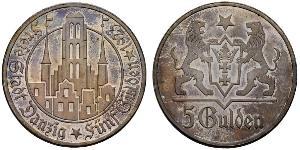 5 Gulden Gdansk (1920-1939) Silber 