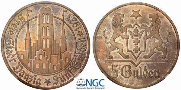 5 Gulden Gdansk (1920-1939) Silber 