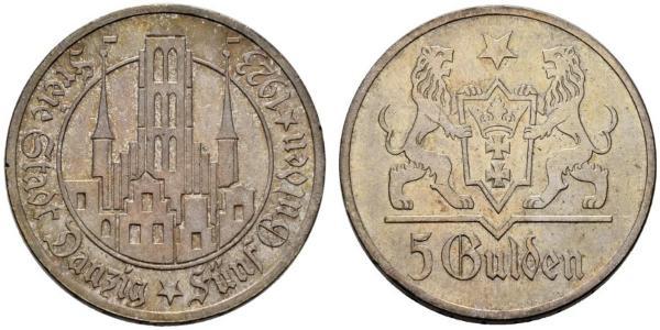 5 Gulden Gdansk (1920-1939) Silver 