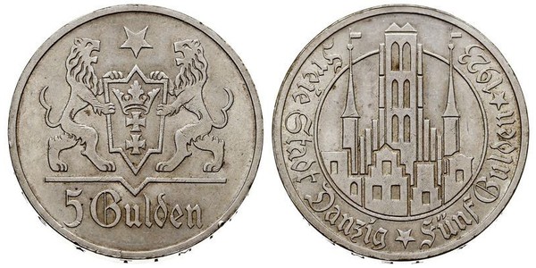 5 Gulden Gdansk (1920-1939) Silver 