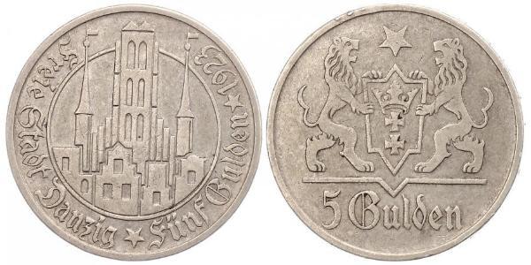 5 Gulden Gdansk (1920-1939) Silver 