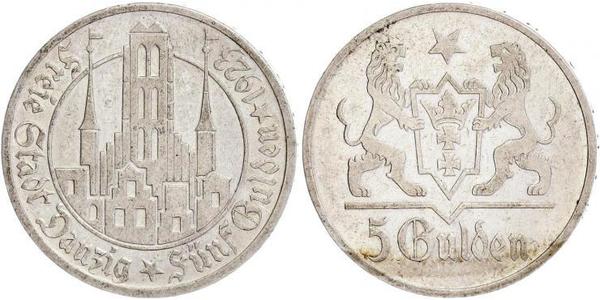 5 Gulden Gdansk (1920-1939) Silver 