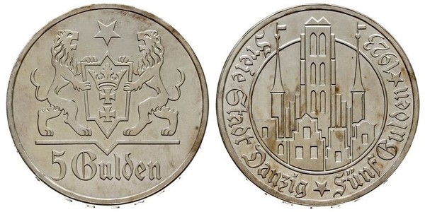 5 Gulden Gdansk (1920-1939) Silver 