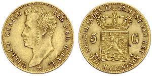 5 Gulden 荷兰 金 William I of the Netherlands (1772 - 1843)