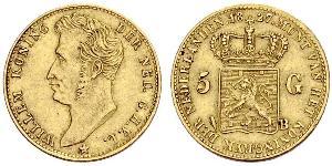 5 Gulden 荷兰 金 William I of the Netherlands (1772 - 1843)