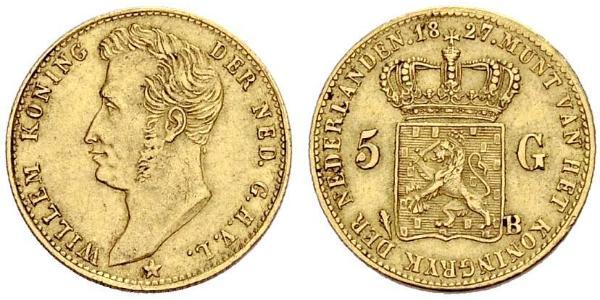 5 Gulden 荷兰 金 William I of the Netherlands (1772 - 1843)