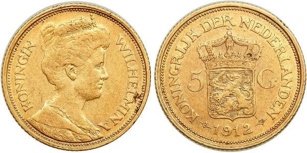 5 Gulden 荷兰王国 金 威廉明娜 (荷兰)