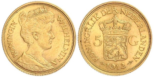 5 Gulden 荷兰王国 金 威廉明娜 (荷兰)