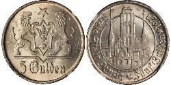 5 Gulden 但澤自由市 (1920 - 1939) 銀 
