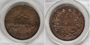 5 Heller German East Africa (1885-1919) Bronze 