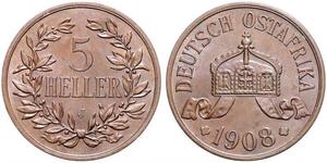 5 Heller German East Africa (1885-1919) Bronze 