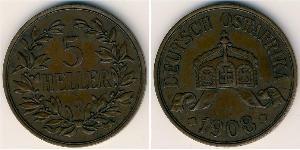 5 Heller German East Africa (1885-1919) Bronze 