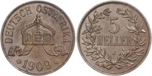 5 Heller German East Africa (1885-1919) Bronze 