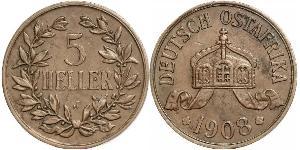 5 Heller Africa Orientale Tedesca (1885-1919) Bronzo 