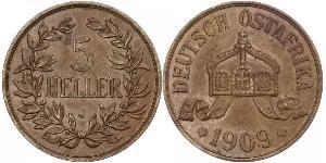 5 Heller Africa Orientale Tedesca (1885-1919) Bronzo 