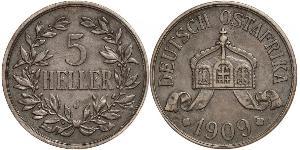 5 Heller Africa Orientale Tedesca (1885-1919) Bronzo 