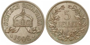 5 Heller Africa Orientale Tedesca (1885-1919) Bronzo 