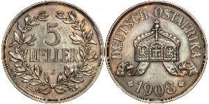 5 Heller Africa Orientale Tedesca (1885-1919) Bronzo 