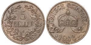5 Heller Africa Orientale Tedesca (1885-1919) Bronzo 