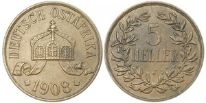 5 Heller Africa Orientale Tedesca (1885-1919) Bronzo 