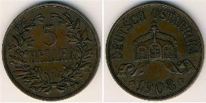 5 Heller Africa Orientale Tedesca (1885-1919) Bronzo 