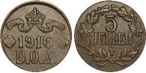 5 Heller África Oriental Alemana (1885-1919) Latón 
