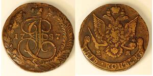 5 Kopeck Russian Empire (1720-1917) Copper Catherine II (1729-1796)