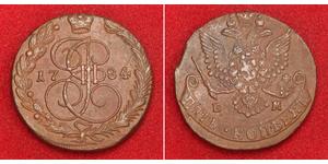 5 Kopeck Russian Empire (1720-1917) Copper Catherine II (1729-1796)