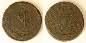 5 Kopeck Russian Empire (1720-1917) Copper Catherine II (1729-1796)