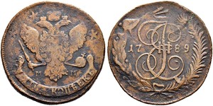 5 Kopeck Russian Empire (1720-1917) Copper Catherine II (1729-1796)