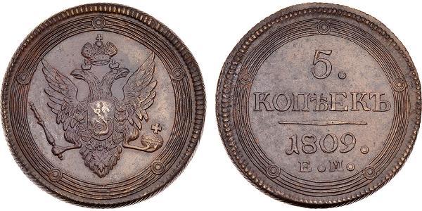 5 Kopeck Russian Empire (1720-1917) Copper Alexander I of Russia (1777-1825)