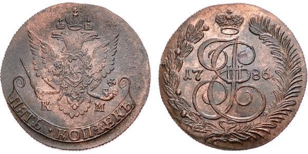 5 Kopeck Russian Empire (1720-1917) Copper Catherine II (1729-1796)