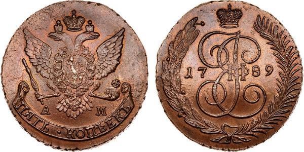 5 Kopeck Russian Empire (1720-1917) Copper Catherine II (1729-1796)