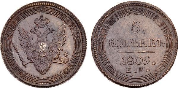 5 Kopeck 俄罗斯帝国 (1721 - 1917) 銅 亚历山大一世 (俄国)  (1777-1825)
