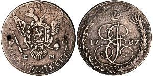 5 Kopek Imperio ruso (1720-1917) Cobre Catalina II (1729-1796)