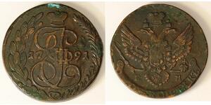 5 Kopek Imperio ruso (1720-1917) Cobre Catalina II (1729-1796)
