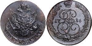 5 Kopeke Russisches Reich (1720-1917) Kupfer Katharina II (1729-1796)