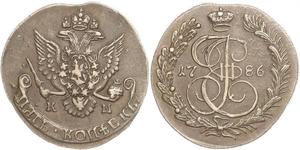 5 Kopeke Russisches Reich (1720-1917) Kupfer Katharina II (1729-1796)